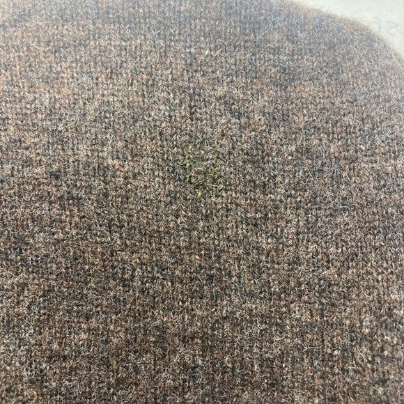 J Crew Argyle Full Zip Lambs Wool Sweater Mens Large Brown Preppy Grandpa - Picture 6 of 12